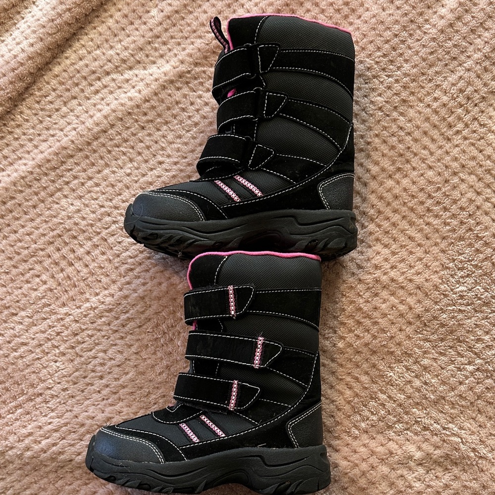 Black and Pink Winter Boots
